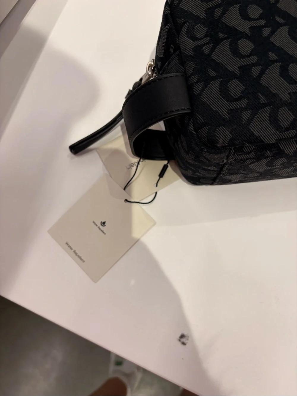 Calvin Klein Black Patterned Cosmetic Pouch with large logo new with tag